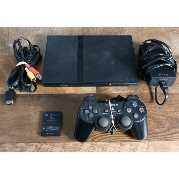 Sony PlayStation 2 Slim PS2 Console SCPH-75001 Controller/Cords/Memory Card - Picture 1 of 15